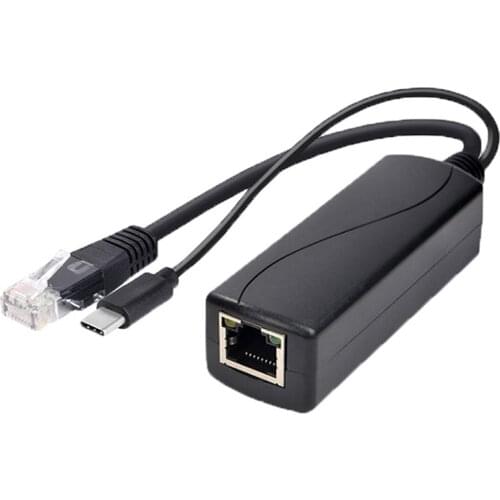 TYPE-c Poe Splitter Usb 48v To 5v Power Over Ethernet 802.3af For Raspberry