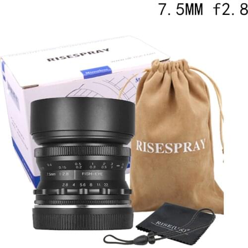 RISESPRAY F7.5mm f2.8 fisheye lens 180 APS-C Manual Fixed Lens For Canon EOS-M Mount E Mount Fuji FX Mount Hot Sale J