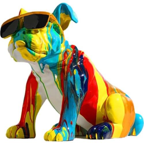 Luxury Modern Art Bulldog Ornaments Ceramic Large Nordic Floor Home Splash Color Home Accessories Desk Living Room Decoration