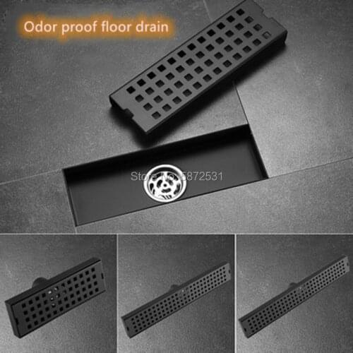 Strip shaped floor drain odor proof black odor proof mosquito proof toilet bathroom shower room hotel