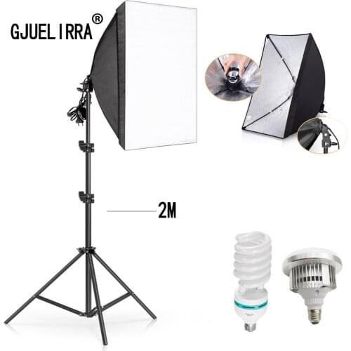 GJUELIRRA Photography Softbox Lighting Kits Professional Continuous Light System Soft Box 50x70CM for Photo Studio Equipment