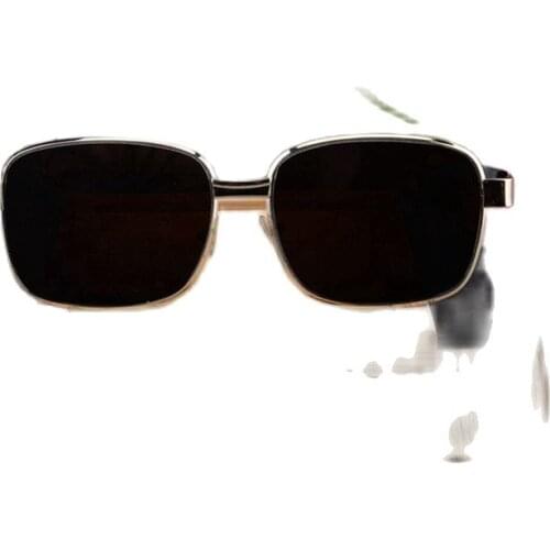 Old Shanghai Republic natural crystal glasses pure copper frame sunglasses