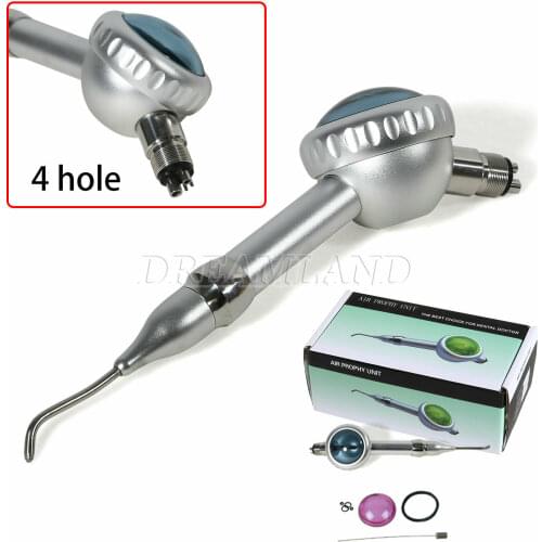 Dental Luxury Hygiene Prophy Jet Flow Air Polisher Handpiece 4Holes Blue Color