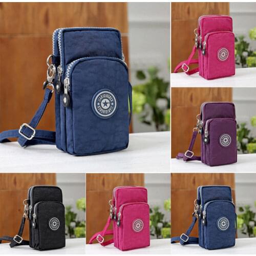 New Sports Wallet Phone Bag Mobile Shoulder Bag Pouch Case Belt Handbag Purse Coin Wallet Retro Key Holder Small Money Bag