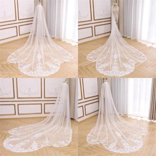 Custom Veil Floral Wedding Veil Cathedral/Royal Lace Veil Unique Long Veil Floral Lace Veil Elegant Bride Veil Ivory Lace Weddin