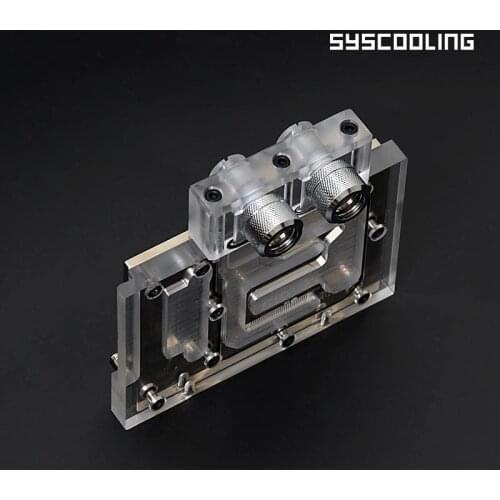 Syscooling full coverage GTX960 water block transparent acrylic cover red copper bottom plate