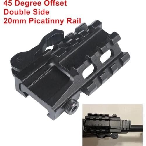 Tactical Scope Mount 45 Degree Offset Double Side 20mm Picatinny Rail Weaver Adapter Laser Sight Base Flashlight