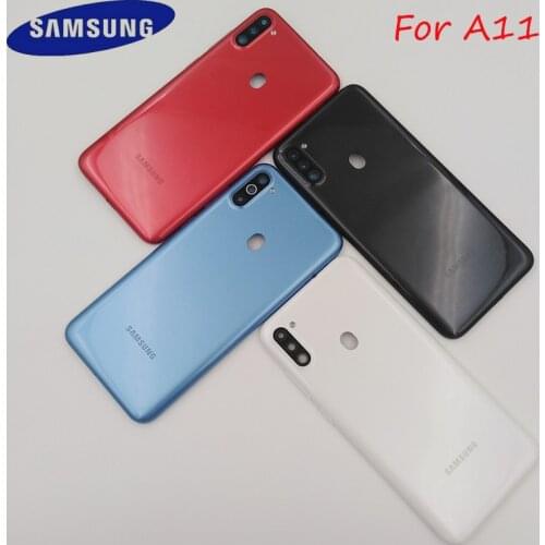 Samsung Galaxy A11 A115 A115F Back Battery Cover Rear Door Housing Replacement Case Repair Parts With Camera Lens & Side Button