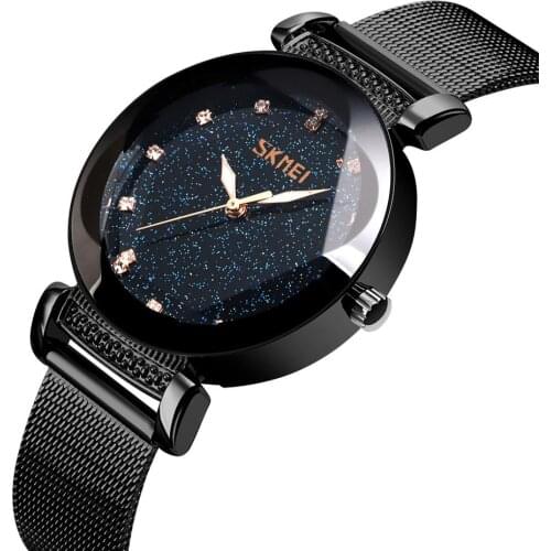 SKMEI Fashion Starry Sky Women Watches Stainless Steel Strap 3Bar Waterproof Watches Quartz Ladies Watch reloj mujer