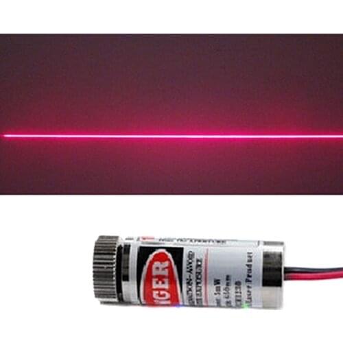New 650nm 5mW Red Line Laser Module Head Glass Lens Focusable Focus Adjustable Laser Head 5V Industrial Grade P0.05