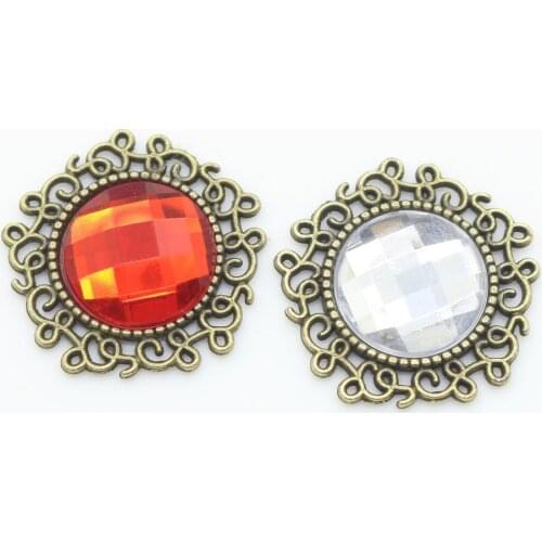 NEW 10Pcs 23mm Round Retro crystal button for Invitation Wedding Decoration button DIY metal apparel decoration buckle