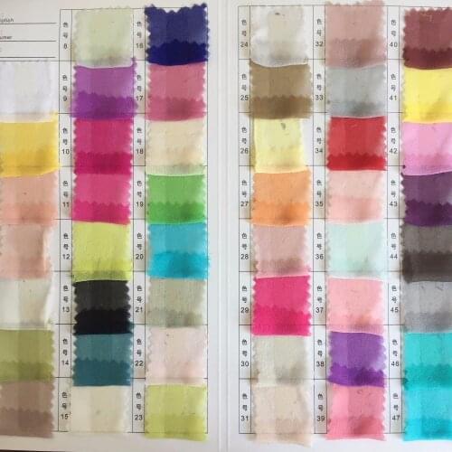 100% pure silk fabric georgette 8m/m 138cm 54" color chart lightweight soft tulle for dress or scarf multicolor