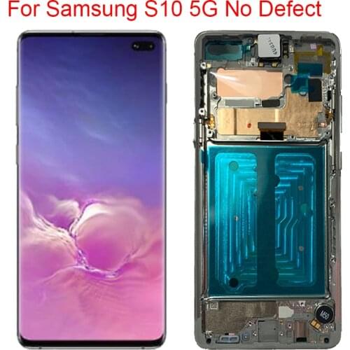 100% Tested G977N Screen For Samsung Galaxy S10 5G LCD With Frame 3040x1440 SM-G977B Display Touch Screen Digitizer Assembly