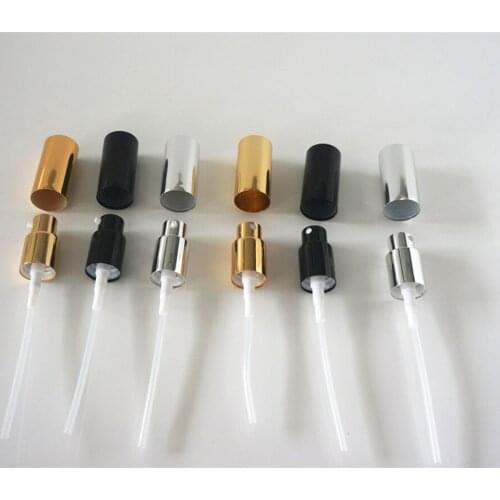 18/410 Essential Oil Bottles 2/5pcs Black/gold/silver Atomized Aluminum Spray Nozzle Emulsion Pump Lotion Pump Press Bottle