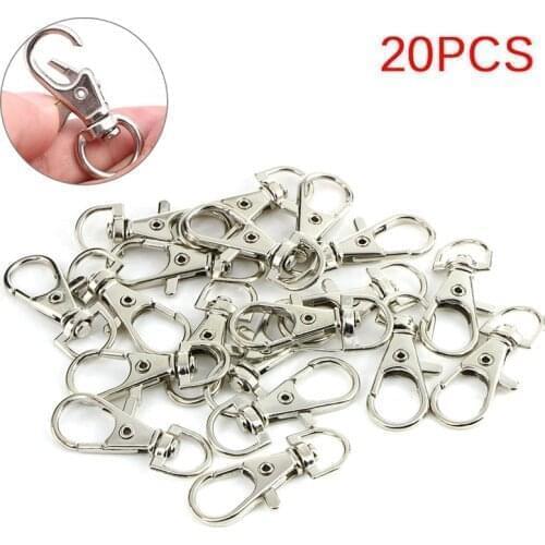 20pcs Metal Swivel Trigger Lobster Clasp Snap Hook Key Chain Ring Paracord Lanyard DIY Craft Outdoor Backpack Bag Part 35x27x7mm