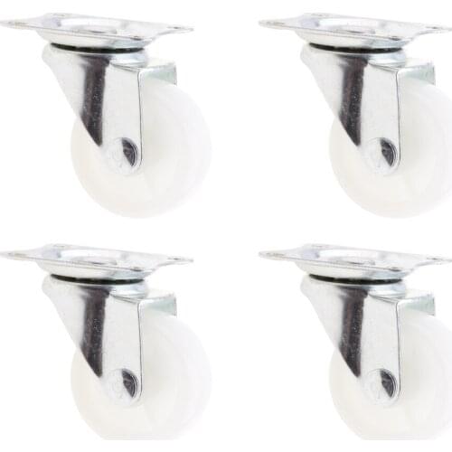 8 x Heavy Duty 40mm PP Swivel Castor Wheels Trolley Furniture Caster White