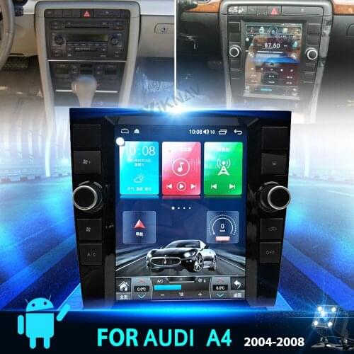 Vertical Screen Tesla Style 10.4" Android 10.0 Car Radio For Audi A4 Car Dvd Player Auto GPS Navigation 2004-2008