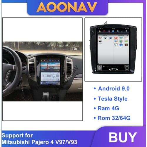 12.1 inch car GPS Radio GPS navigation for-Mitsubishi Pajero 4 V97/V93 DVD player Android 9.0 Support Premi Raffles amplifier