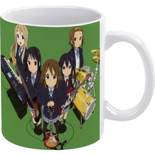 K-On Houkago Tea Time White Mug New Good Quality Print Mug 11 Oz Coffee Cup Tsumugi Ritsu Mio Azusa Hd Ending Ed Opening Op Hok