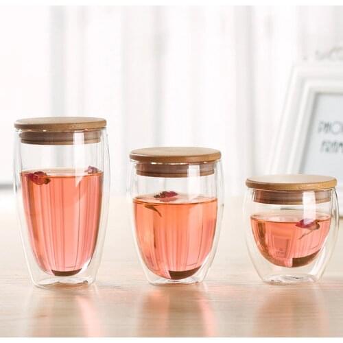 Tasse Bodum Cups Milk Coffee Large Glasses High Boron Silicon Double-deck Big Transparent Travel Mug Double Wall Glass With Lid