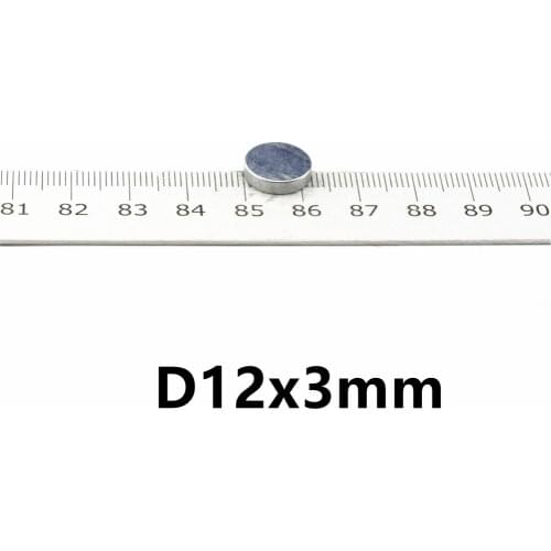Disc Dia12x3mm N50 Rare Earth Permanent Strong Neodymium Magnet Bulk NdFeB Magnets Nickle Coated Neodymium Magnets Round