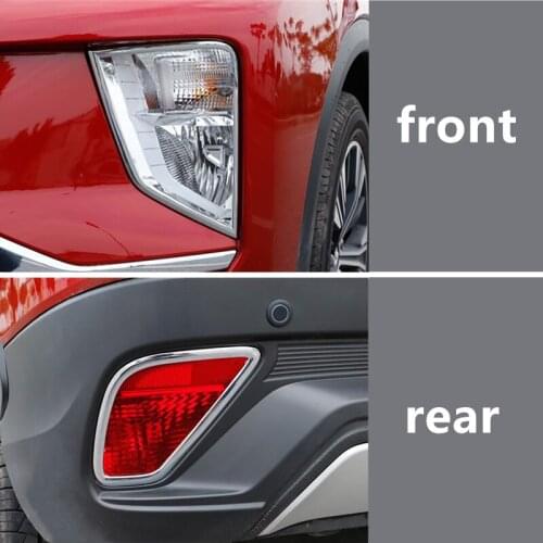 For Mitsubishi Eclipse Cross 2018 2019 2020 accessories ABS Chromium Front Rear Fog Light Lamp Cover Trim Car Styling