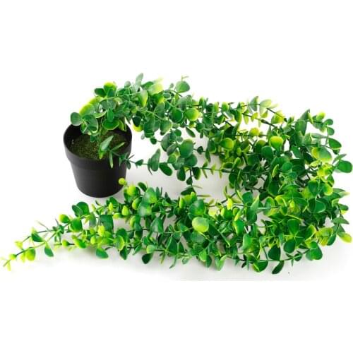 Artificial Hanging Plants Vine Eucalyptus Wall Accessories Potted Plastic Simulation Black Pot Decorations Faux Greenery Vines