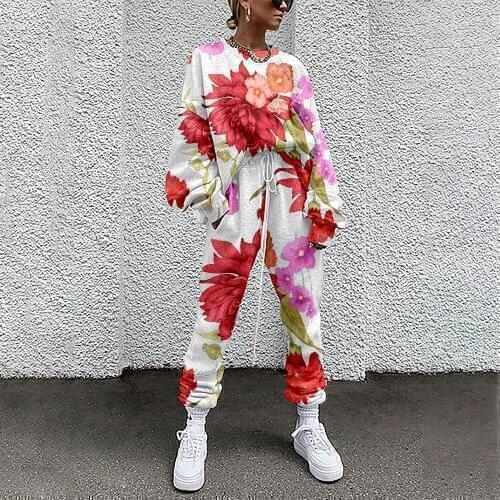 3D Tie dye Autumn WInter Tracksuit Women 2 Piece Set Print Sweatshirt+Pants Sportwear Womens Sports Suit