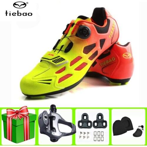 TIEBAO Road Cycling Shoes Add Pedal Set Sapatilha Ciclismo Men Sneakers Women Zapatillas Deportivas Hombre Breathable Bike Shoes