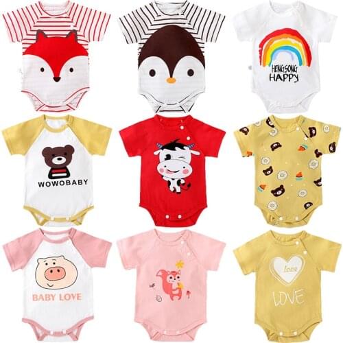 Newborn Baby Summer Triangle Romper Cotton Baby Jumpsuit Baby Jumpsuit Cartoon Baby Boy And Girl Clothes Comfortable Baby Clothe