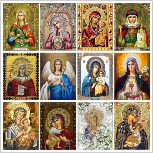 Full Drill Diy Diamond Painting Religion Character Cross Stitch Icons Art Kits Diamonds Embroidery Diy Decorations Home
