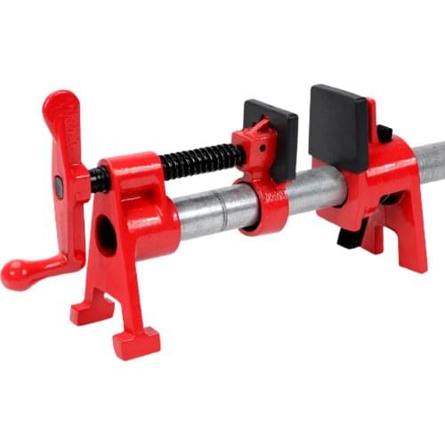 3/4 Inch Pipe Clamp Set Woodworking with Pads H Style Cast Iron Wood Gluing Carpentry Pipe Clamping Tool Heavy Duty