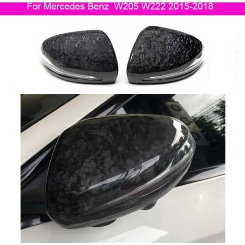 Real Carbon Fiber Mirror Cover For Mercedes Benz C S GLC E Class W205 C43 C63 W222 S63 S560 X205 GLC250 15-18 Car Accessories