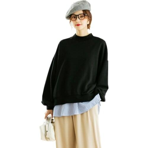 New 2021 Autumn Winter Pullovers Loose Women Sweater Warm Two-piece suit Casual Striped Knit Sweaters Fashion Daily Female Tops