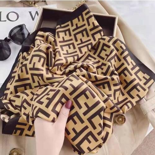 2021 New Silk Scarf Women Fashion Print Small Neck Scarfs Office Lady Hair Band Foulard Hand Kerchief Female Bandana Shawl Bag