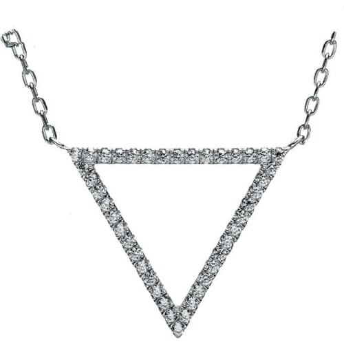 925 Sterling Silver Necklace Triangle Zirconia Fashion Modeling Exquisite Professional Jewelry 925 Sterling Silver Fine Jewelry