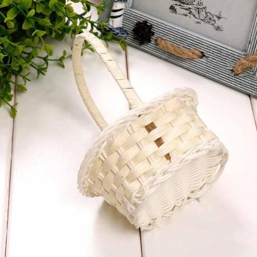 Hand Made Wicker Basket Wicker Flower Basket Shopping Storage Hamper and Handle Wooden Wicker Picnic Basket Fruit Basket