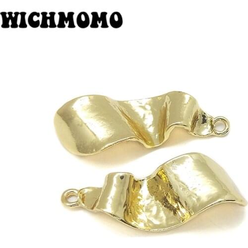 2019 New 41*14mm 2pieces/bag High Quality Zinc Alloy Gold Irregularity Charms Pendant for Earring Necklace Jewelry Accessories