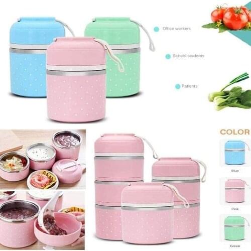 1/2/3 Tiers Portable Thermal Lunch Box Bag Portable Stainless Steel Lunch Box Compartment Adult Cute Lunch Box Food Container