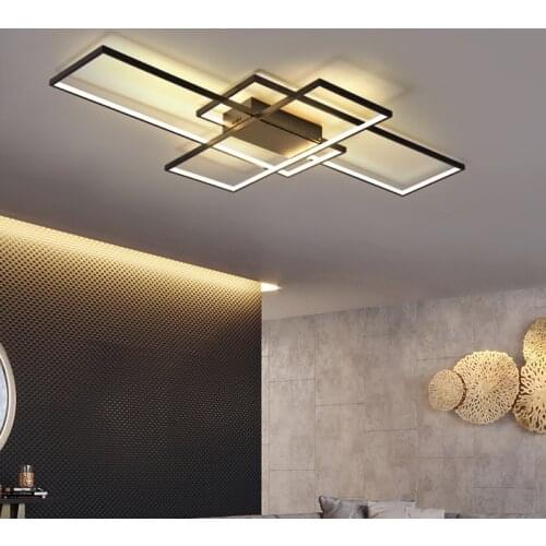 NEO Gleam Rectangle Aluminum Modern Led ceiling lights for living room bedroom AC85-265V White/Black Ceiling Lamp Fixtures