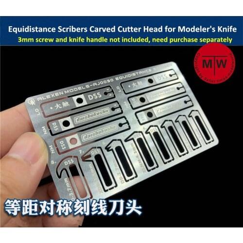 Equidistance Scribers Symmetrical Engraving Surface Groove Carved Cutter Head 8 in 1 Tools for Gundam Military Model Hobby Kit