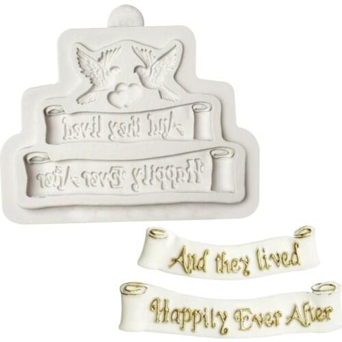 Happily Ever After Molds Fondant Cake Decorating Tools Silicone Cake Molds Chocolate Baking Tools for Cake Gumpaste Mold
