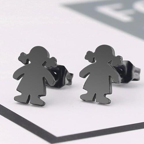 10MM The Girl Geometric Trend Brief Titanium Stainless Steel Colors Plated Men Earring Stud Earrings For Women Classic Jewelry