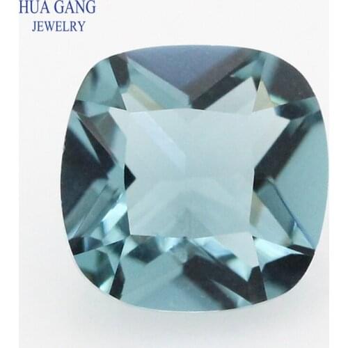 Cushion Shape Princess Cut Loose Glass Beads Ink Blue Synthetic Gems For Jewelry Size 4x4~10x10mm Free Shipping