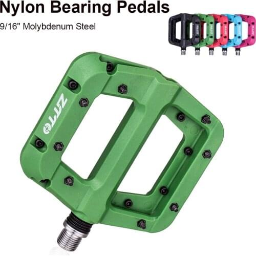 Bike Pedal Sealed Bearings Anti-Slip Ultra-Lightweight Nylon Flat Mountain Bike Pedals 9/16" Spindle Bicycle Accessories