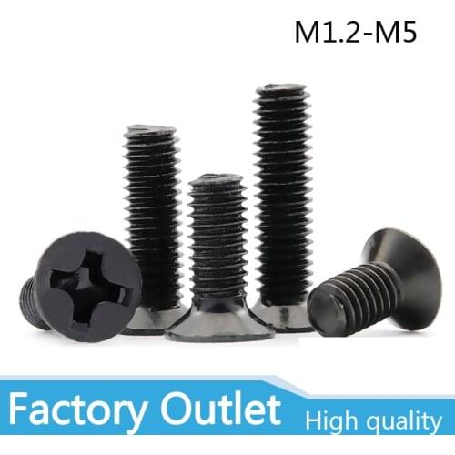 100/50pcs Countersunk Falt Head Phillips Screw M1.2 M1.4 M1.6 M1.7 M2 M2.5 M3 M4 M5 Carbon Steel Laptop Screw for Lenovo Samsung