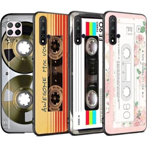 Vintage Magnetic Tape Silicone Soft Cover For Huawei Nova 7i 7SE 6SE 5T 5i 5Z 5 4 4E 3 3i 3E 2 2i Pro Lite Phone Case