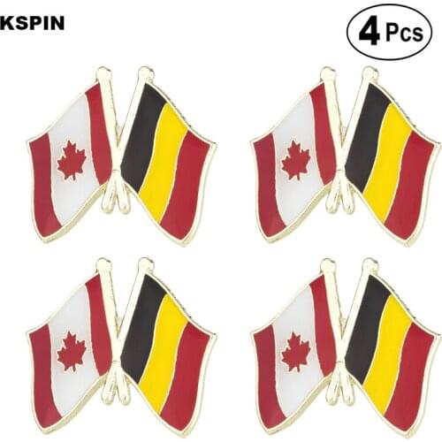 Canada & Belgium Friendship Flag Pin Lapel Pin Badge Brooch Icons 4pcs