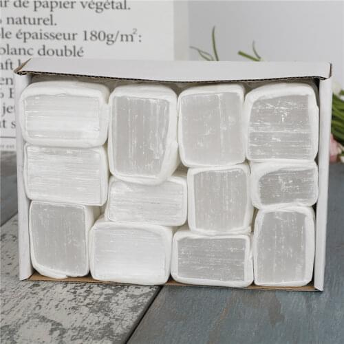 1box Natural Selenite Stones Chakra Stones Energy Healing Raw Minerals Crystals Specimen Home Decor