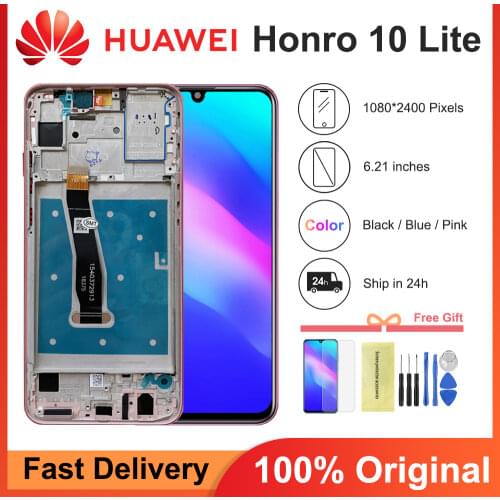 100% Original 6.21'' Display For Huawei Honor 10 Lite LCD Touch Screen Digitizer with Frame Global Version For honor 10i HRY-LX1
